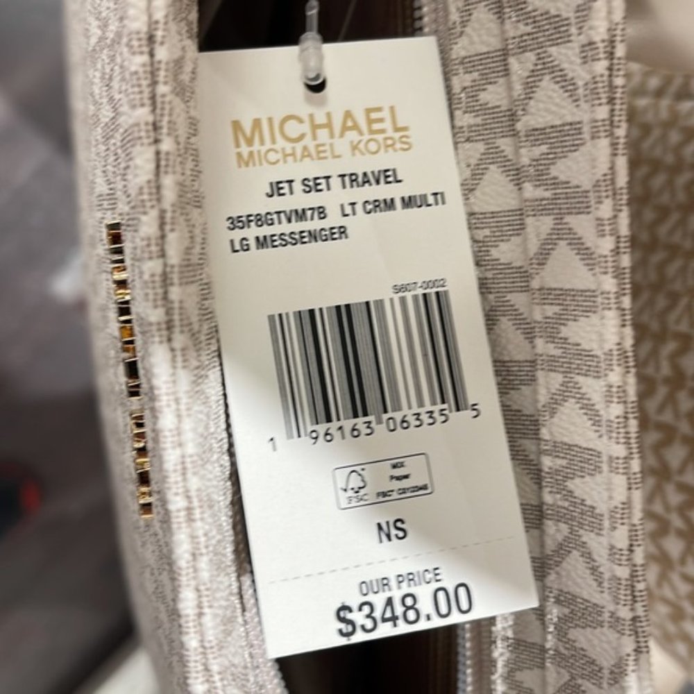 Michael Kors Jet Set Travel Large Messenger Crossbody Bag Light Cream Mu… - Picture 16 of 16